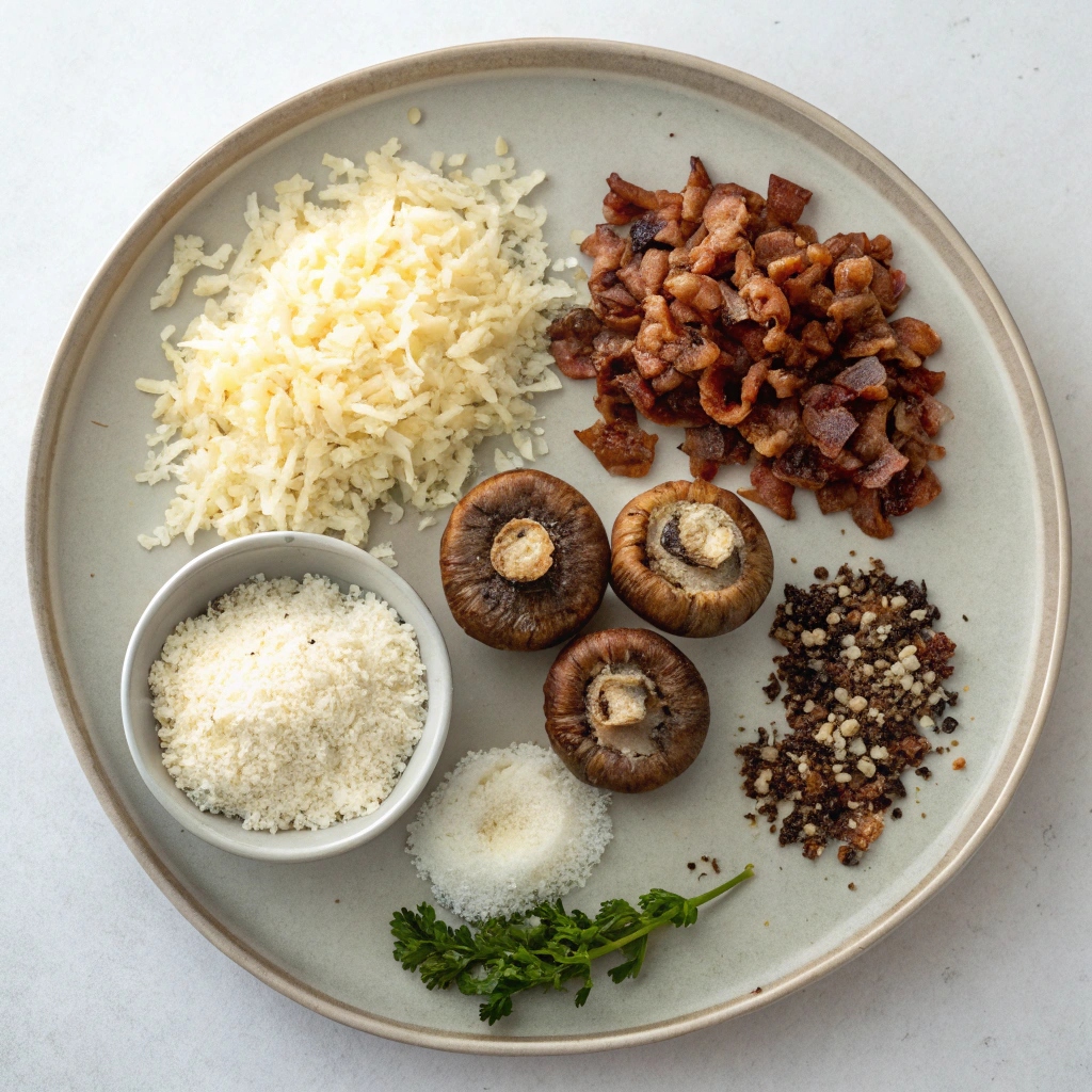 Cheesy Keto Stuffed Mushrooms Recipe Ingredients