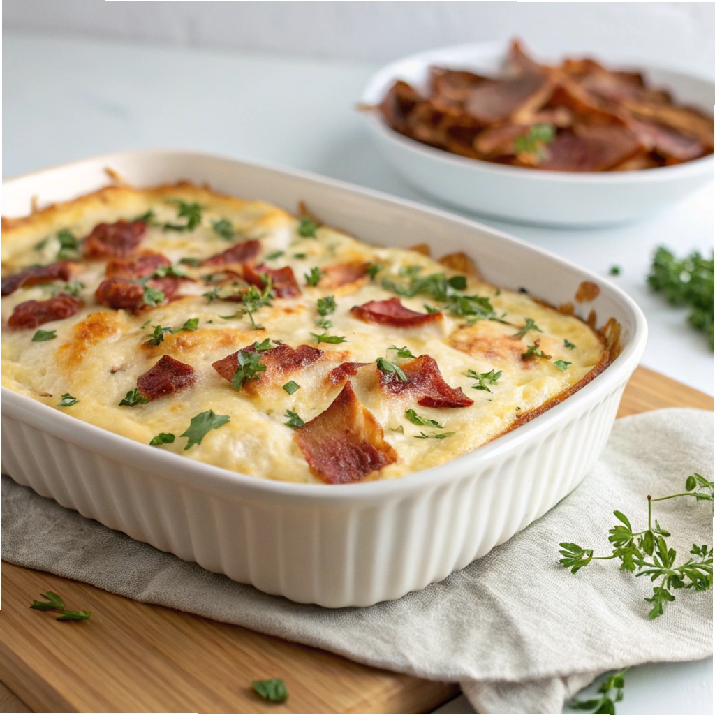 Keto Chicken Bacon Ranch Casserole Recipe